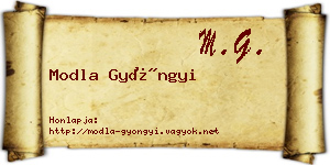 Modla Gyöngyi névjegykártya